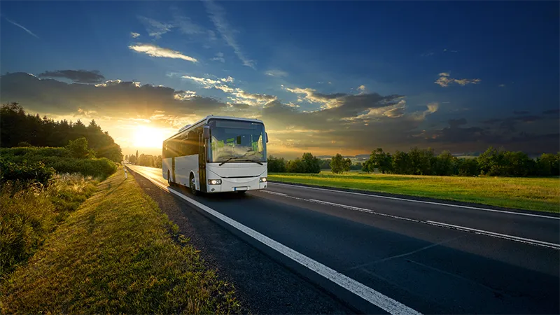 Bus on highway