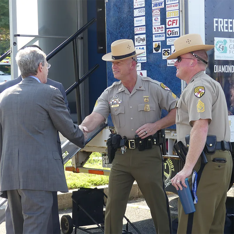 Law enforcement with the Freedom Drivers Project