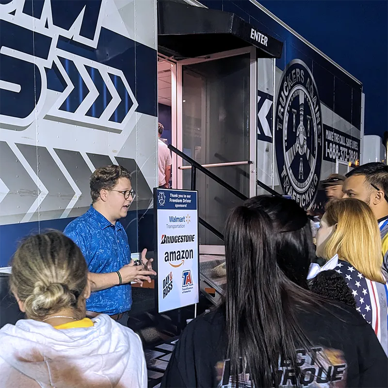 Micah outside the Freedom Drivers Project