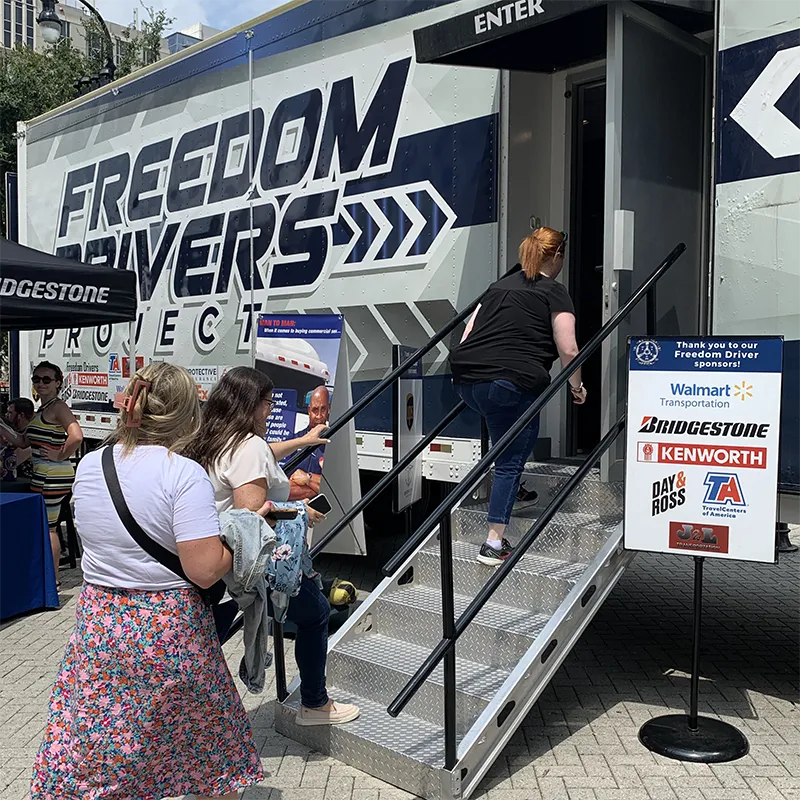 People entering the Freedom Drivers Project