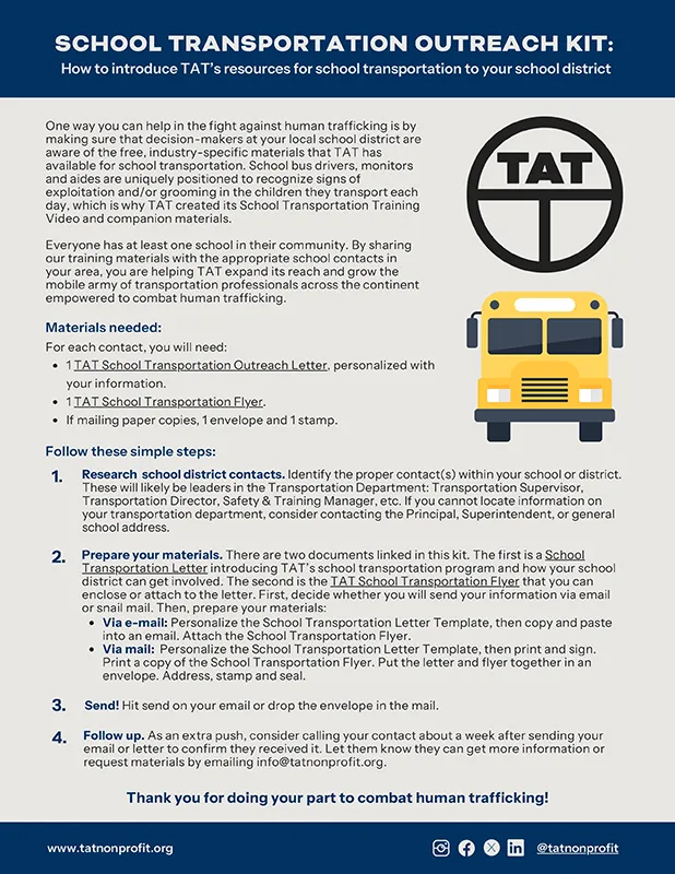 School Transportation Outreach Kit