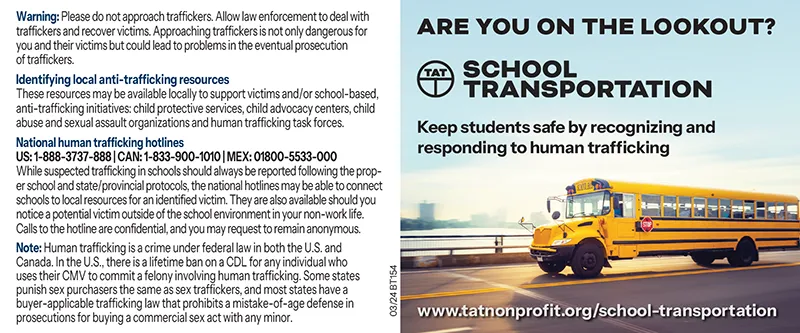 School transportation wallet card