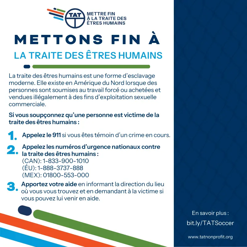 Shut Out Human Trafficking social media graphic (action items) - French
