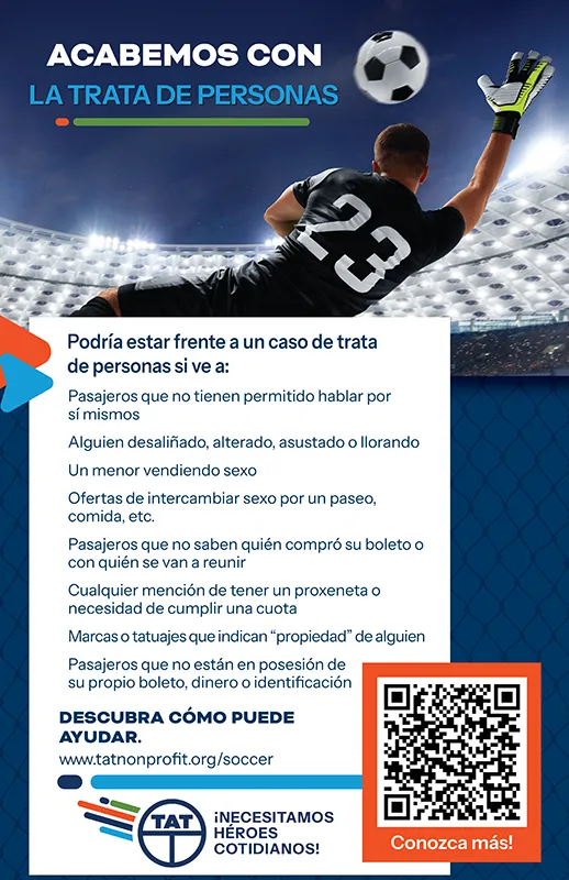 Shut Out Human Trafficking poster (bus) - Spanish