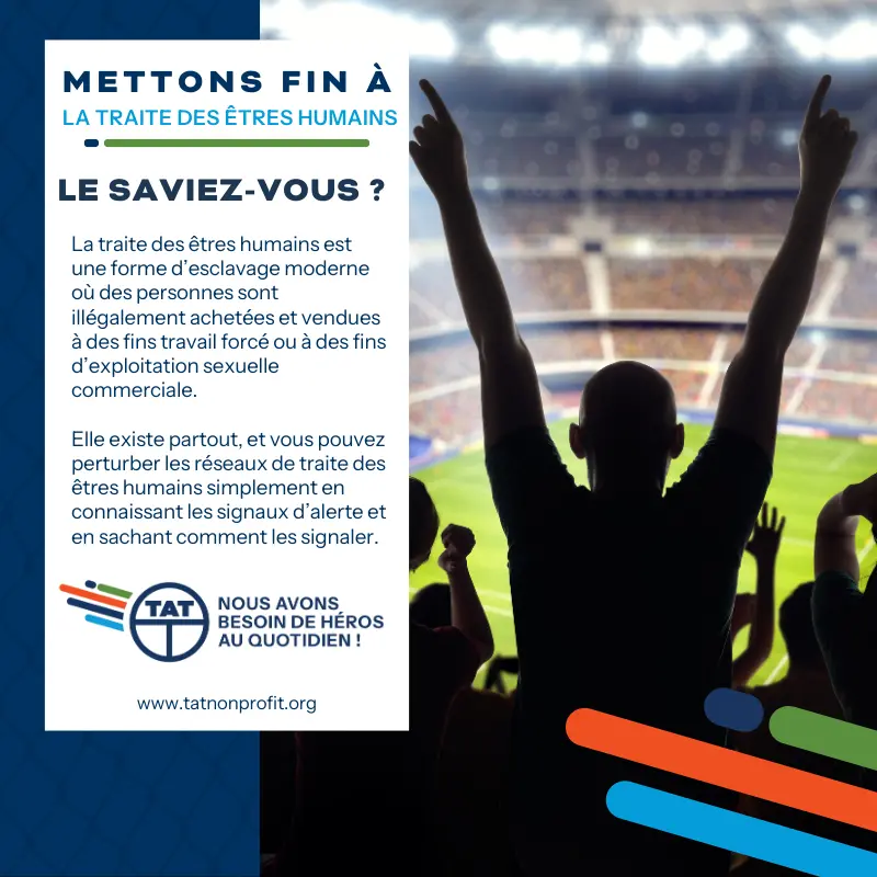 Shut Out Human Trafficking social media graphic (fan) - French