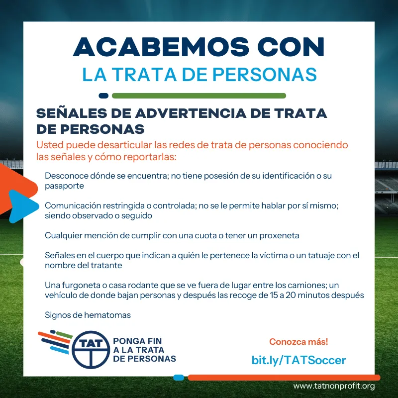 Shut Out Human Trafficking social media graphic (red flags) - Spanish