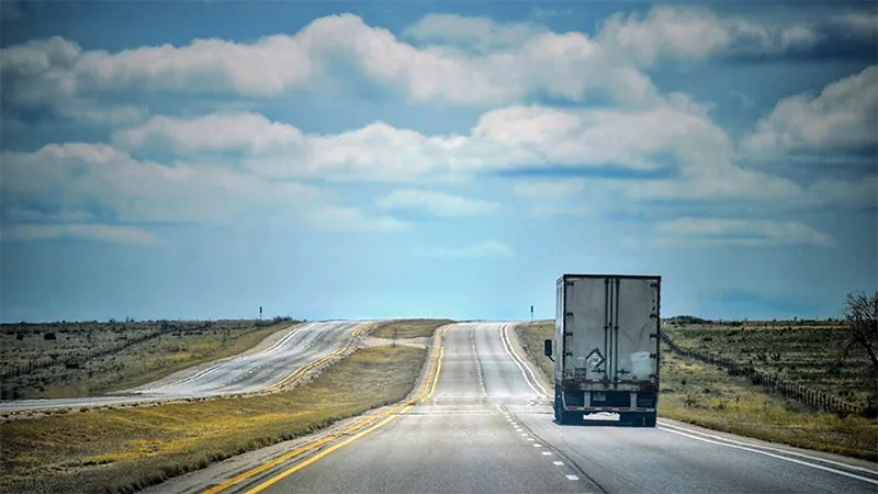 Truck on highway